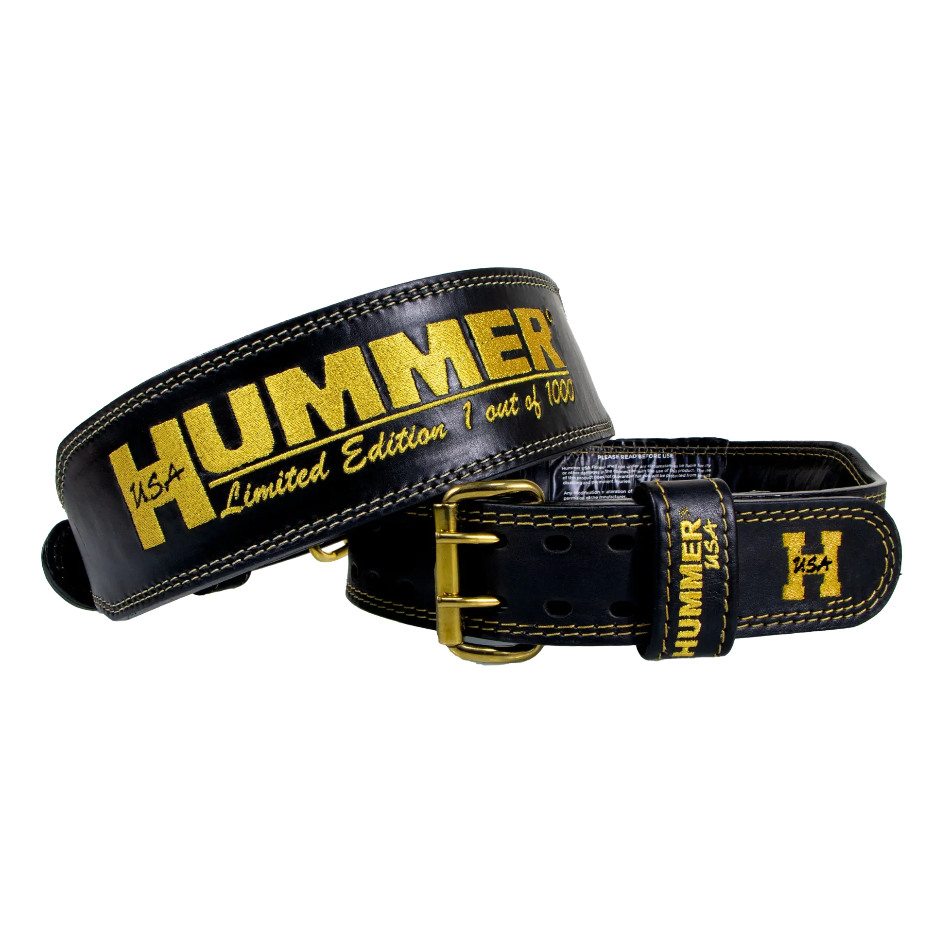 Hummer Fitness Gold Leather Belt LIMITED EDITION (Medium)